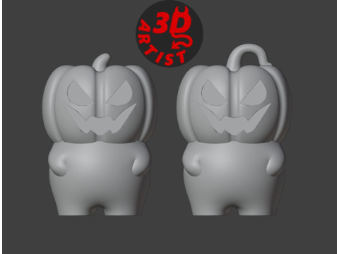 Pumpkin Man Figurine and Hanging Decor Set 2 models 3D Baskı Modeli