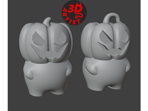 Pumpkin Man Figurine and Hanging Decor Set 2 models 3D Print Model