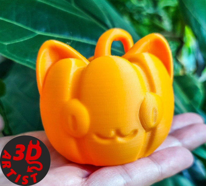 Pumpkin Cat Halloween Hanging Decor 3D Print Model .c4d .max .obj .3ds .fbx .stl .blend