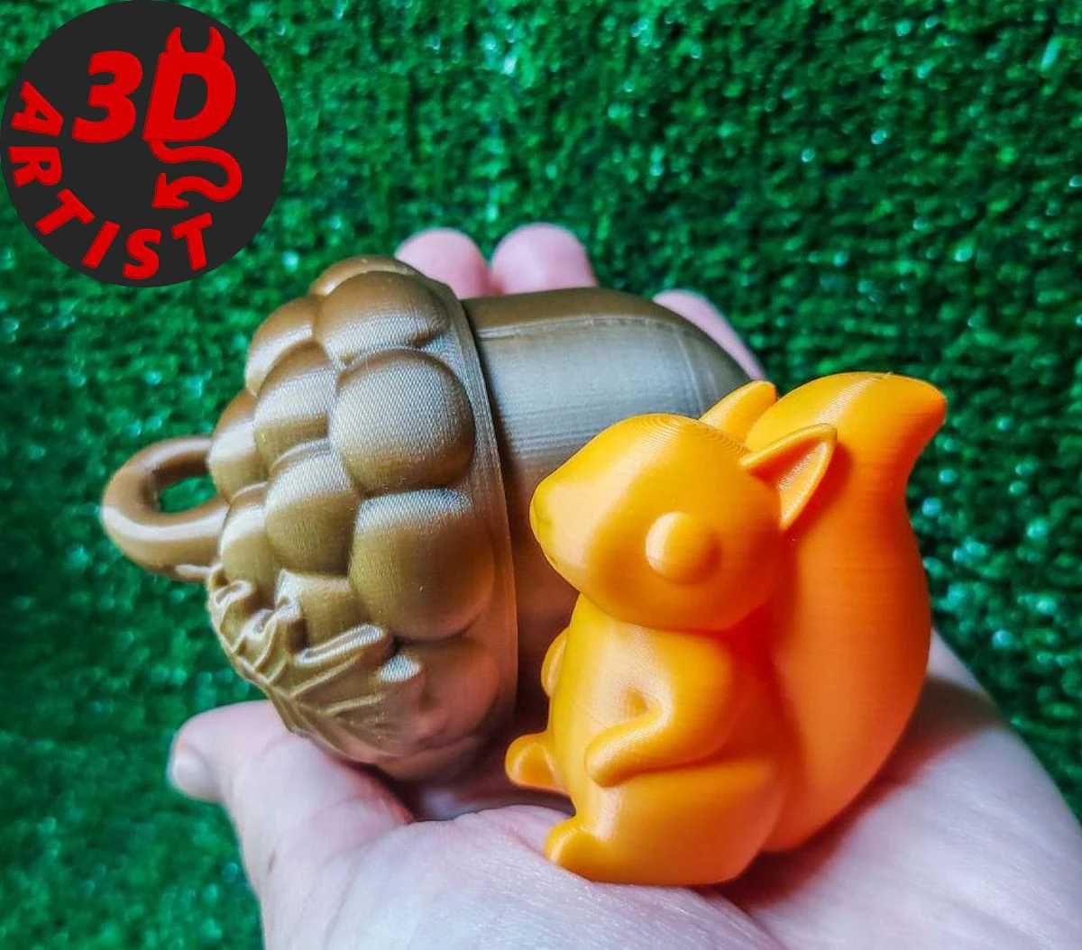 Pocket Squirrel Toy and Hanging Acorn Toy House 3D Print Model .c4d .max .obj .3ds .fbx .stl .blend 