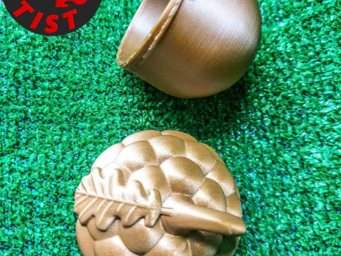 Pocket Squirrel Toy and Hanging Acorn Toy House 3D Print Model