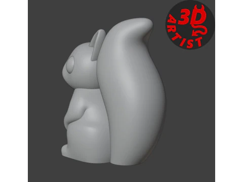 Pocket Squirrel Toy and Hanging Acorn Toy House 3D Print Model