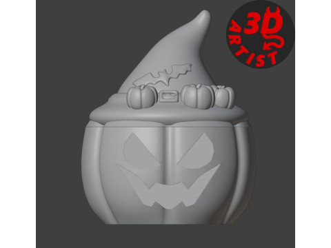 Box Pumpkin in a Witch Hat 3D Принт Модель