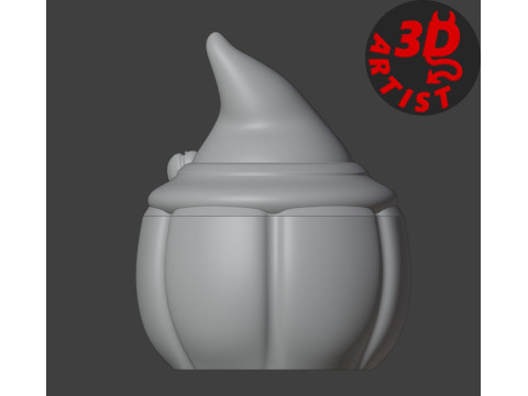 Box Pumpkin in a Witch Hat 3D Принт Модель