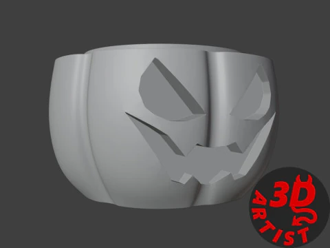 Box Pumpkin in a Witch Hat 3D Print Model