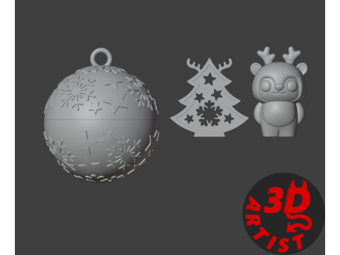Christmas ball with surprise 2 pocket toys inside Model do druku 3D
