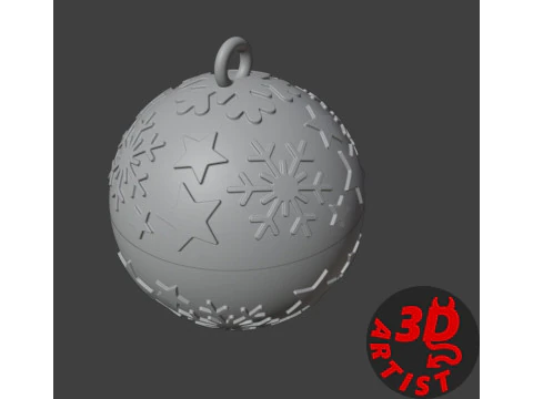 Christmas ball with surprise 2 pocket toys inside 3D Print Model