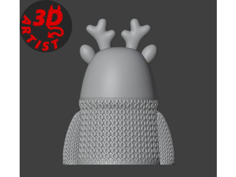 Deer and Bear in Sweater Christmas Gift Box Set 2 Boxes 3D 打印模型