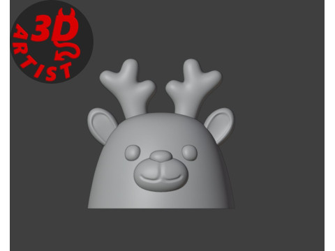 Deer and Bear in Sweater Christmas Gift Box Set 2 Boxes 3D 打印模型