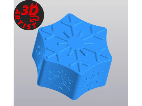Doos met sneeuwvlokpatroon 3D printmodel