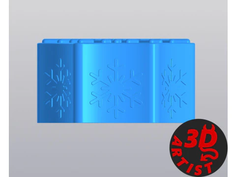 Doos met sneeuwvlokpatroon 3D printmodel