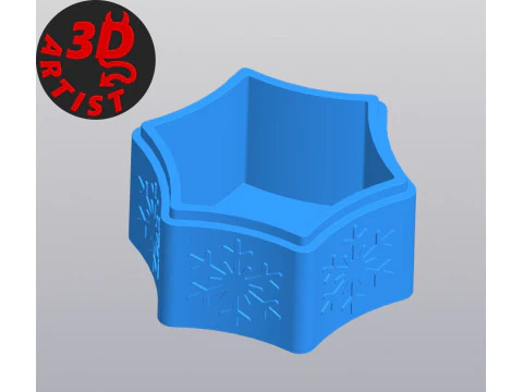 Doos met sneeuwvlokpatroon 3D printmodel