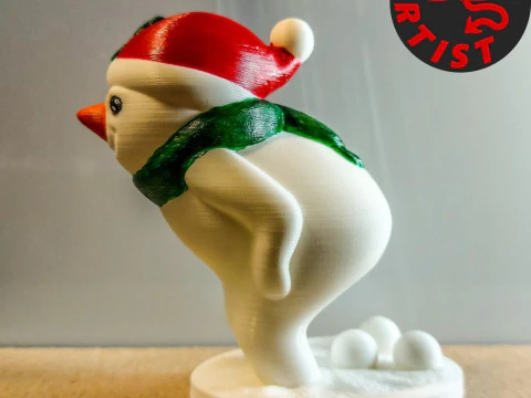 Фігурка какаючого сніговика 3D Принт Модель