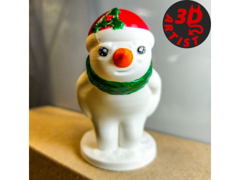 Pooping Snowman Figurine 3D प्रिंट मॉडल