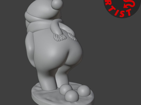 Pooping Snowman Figurine 3D प्रिंट मॉडल