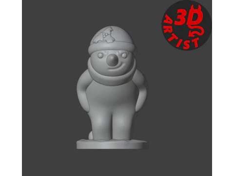 Pooping Snowman Figurine 3D Print Model