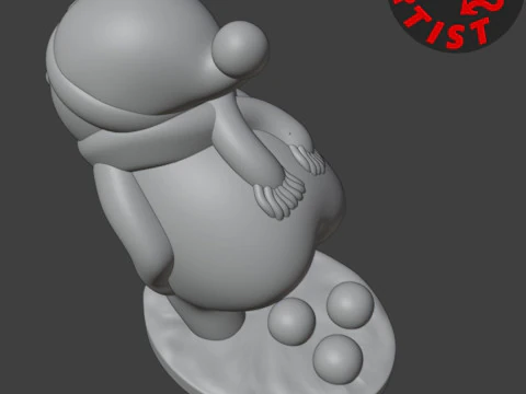 Pooping Snowman Figurine 3D Print Model