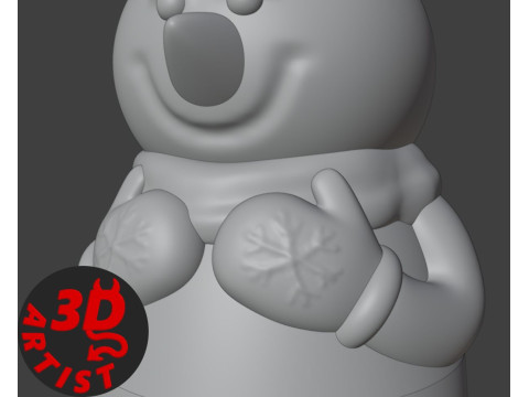 Snowman Christmas Box Model Cetak 3D