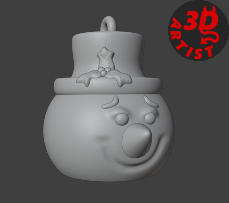 Snowman Christmas Snowball 3D प्रिंट मॉडल .c4d .max .obj .3ds .fbx .stl .blend 