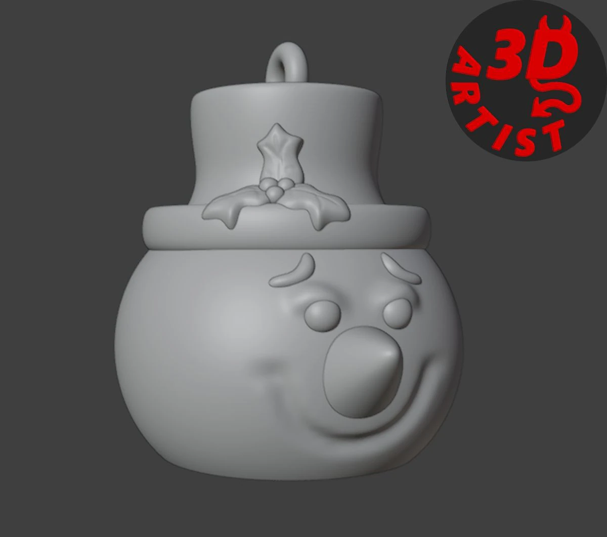 Snowman Christmas Snowball 3D Print Model .c4d .max .obj .3ds .fbx .stl .blend