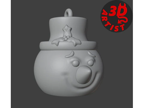 Sneeuwpop Kerst Sneeuwbal 3D printmodel