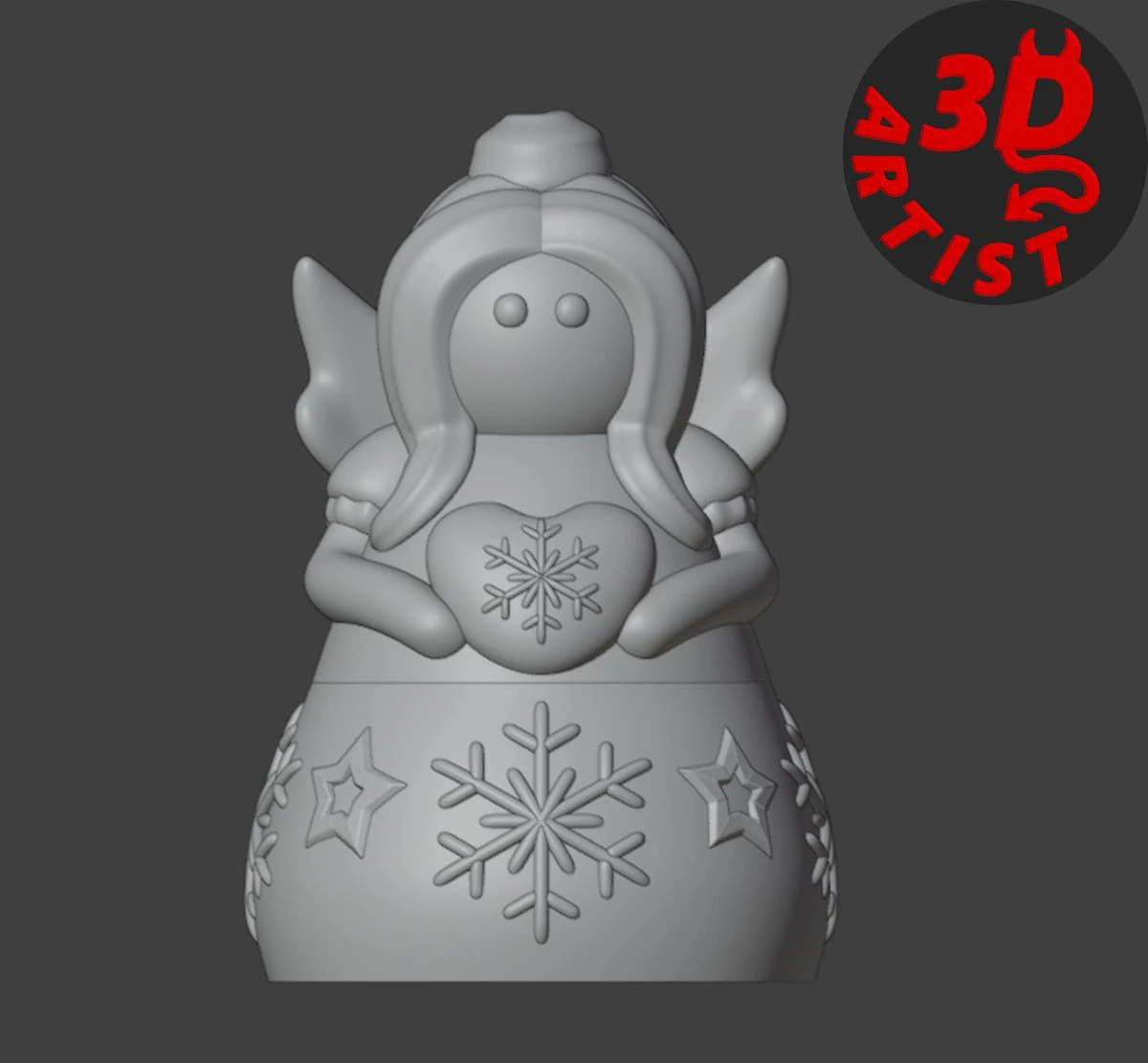 Christmas Angel Box 3D Print Model .c4d .max .obj .3ds .fbx .stl .blend
