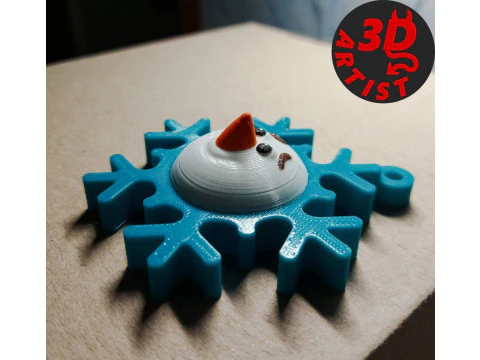 Smiling Snowflake Christmas Decor 3D Print Model
