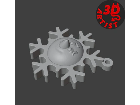 Smiling Snowflake Christmas Decor 3D Print Model