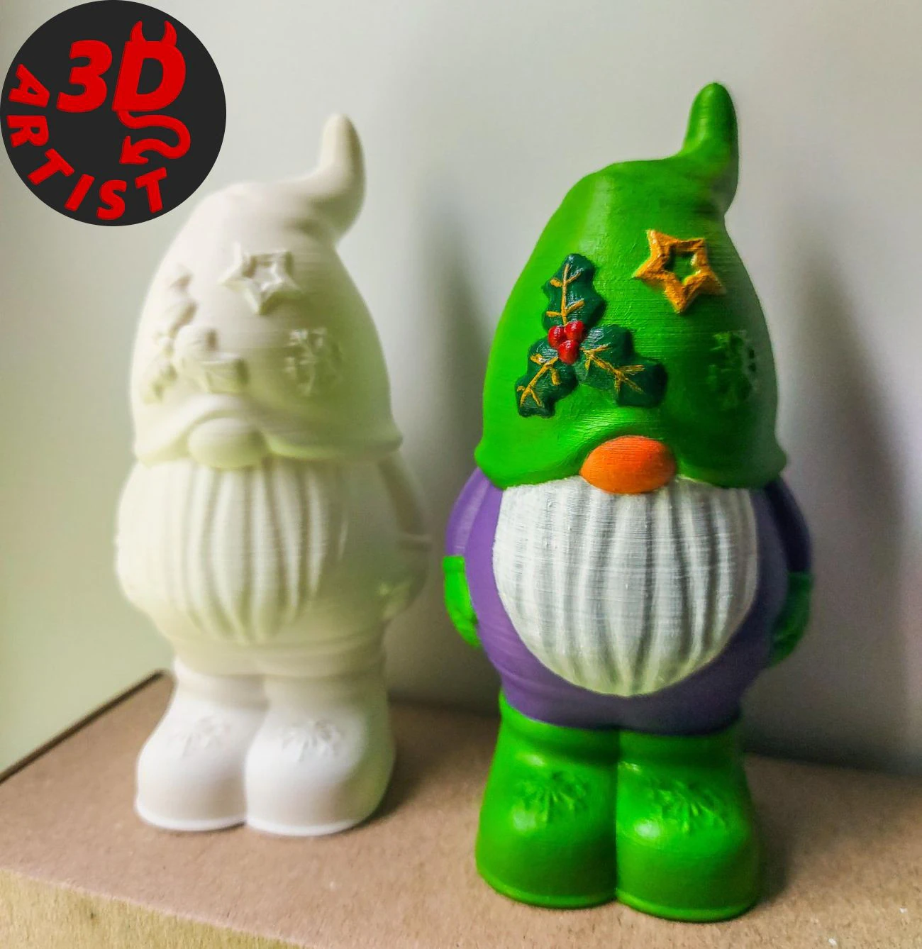 Christmas Gnome Figurine 3D Print Model .c4d .max .obj .3ds .fbx .stl .blend