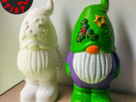 Patung Kurcaci Natal Model Cetak 3D