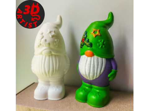 Christmas Gnome Figurine 3D Print Model