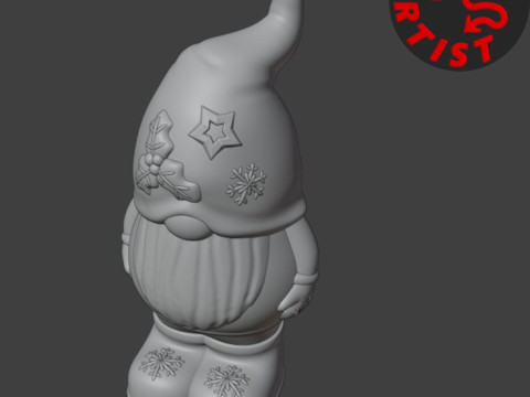 Christmas Gnome Figurine 3D Print Model