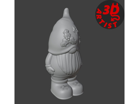 Christmas Gnome Figurine 3D Print Model