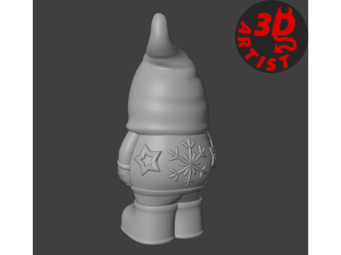 Christmas Gnome Figurine 3D Print Model