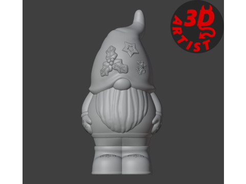 Christmas Gnome Figurine 3D Print Model
