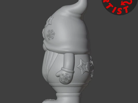 Christmas Gnome Figurine 3D Print Model