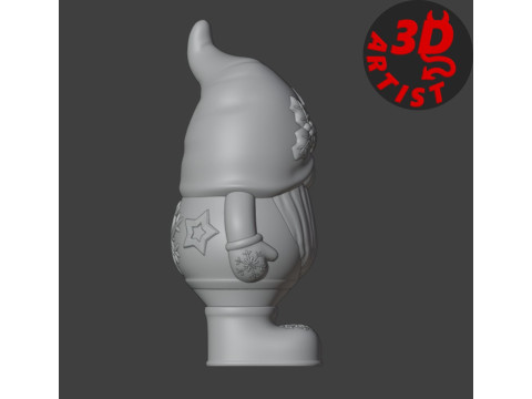 Christmas Gnome Figurine 3D Print Model