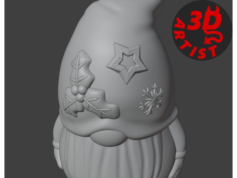 Christmas Gnome Figurine 3D Print Model