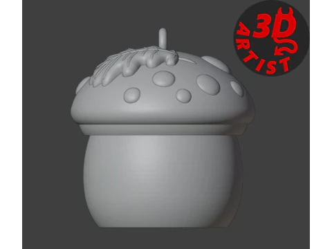 Hedgehog Pocket Toy and Hanging Mushroom house 3D Print Model