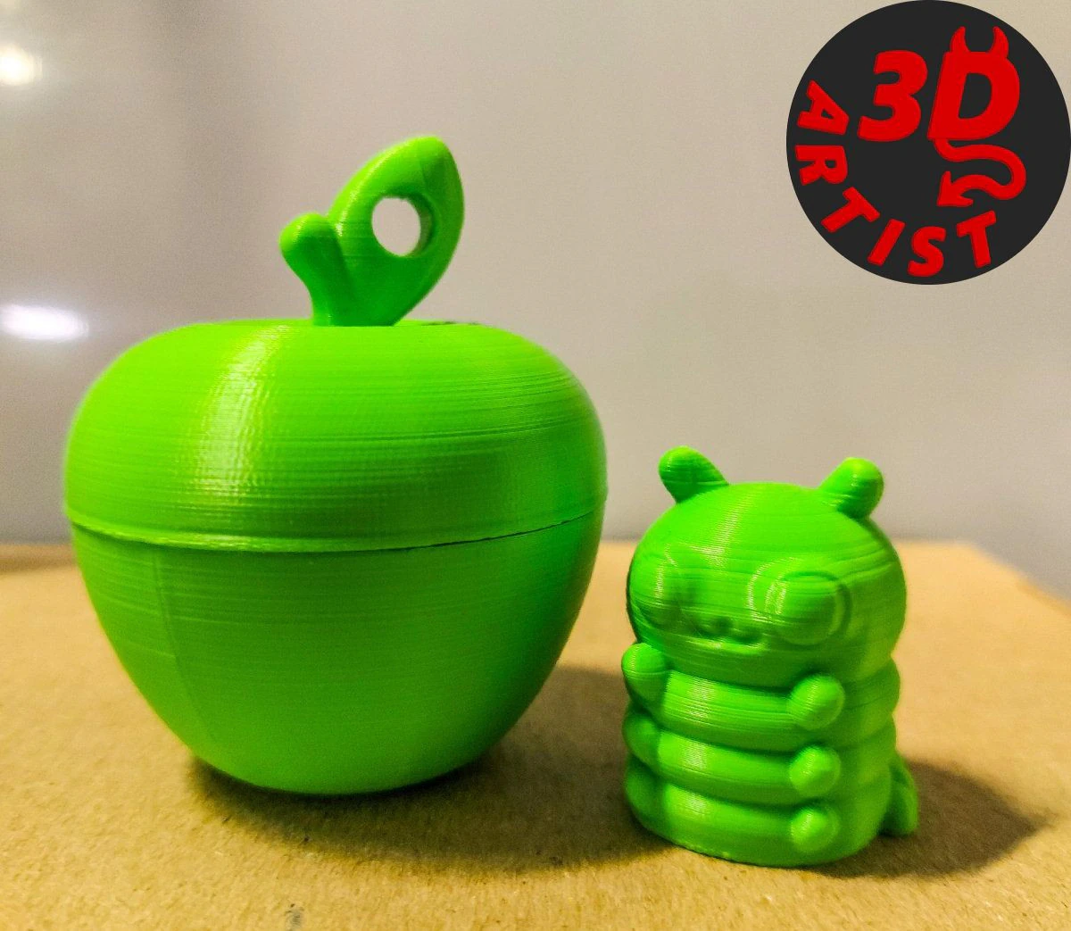 Caterpillar Pocket Toy and Hanging Apple House 3D Print Model .c4d .max .obj .3ds .fbx .stl .blend 
