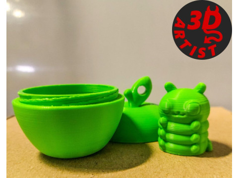 Caterpillar Pocket Toy and Hanging Apple House 3D Print Model