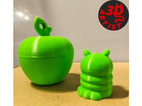 Caterpillar Pocket Toy and Hanging Apple House 3D Print Model
