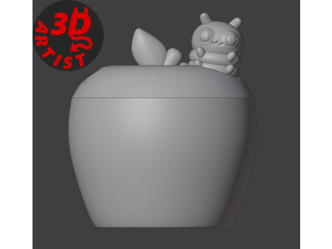 Caja de manzana y oruga Modelo de impresión 3D
