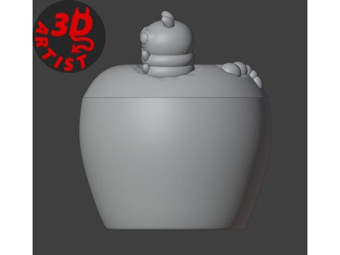 Caja de manzana y oruga Modelo de impresión 3D