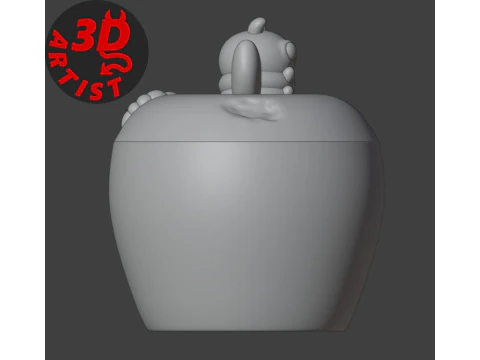 Apple and Caterpillar Box 3D Print Model