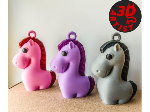 말 크리스마스 장식 세트 2 모델 3D 프린트 모델