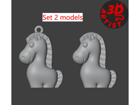 Set decorazioni natalizie per cavalli 2 modelli Modello di stampa 3D