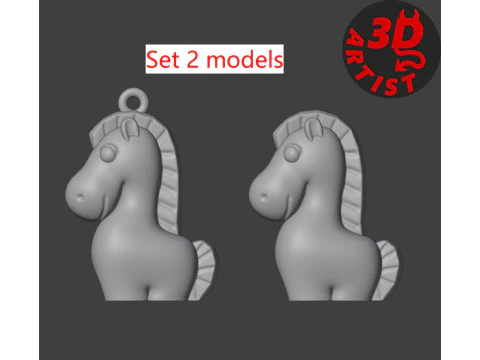 Horse Christmas Decor Set 2 models 3D Print Model