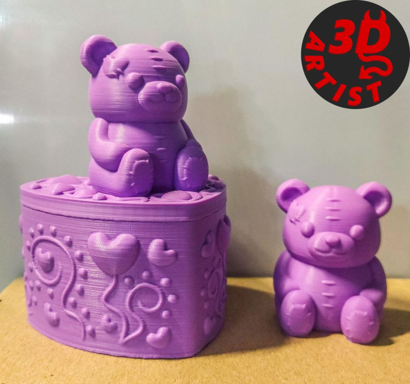 Ensemble ours de la Saint-Valentin, bo&icirc;te &agrave; bijoux, porte-cl&eacute;s et figurine Modèles 3D en vedette .c4d .max .obj .3ds .fbx .stl .blend 