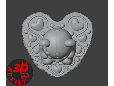 Ensemble ours de la Saint-Valentin, bo&icirc;te &agrave; bijoux, porte-cl&eacute;s et figurine Modèles 3D en vedette